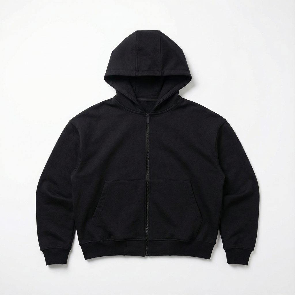 French Terry black zipper